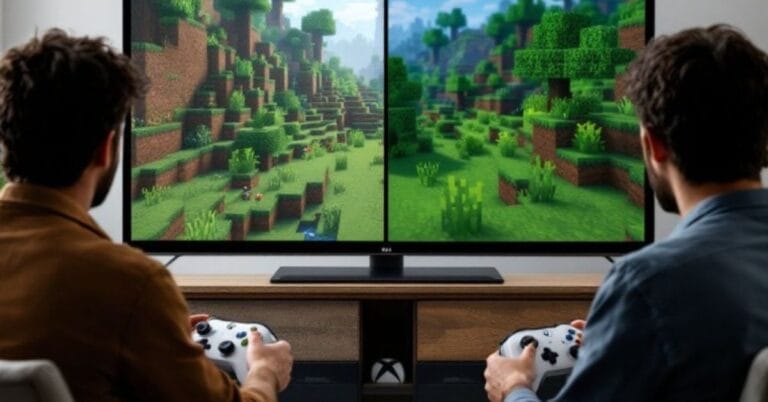 how to play 2 player on minecraft xbox one